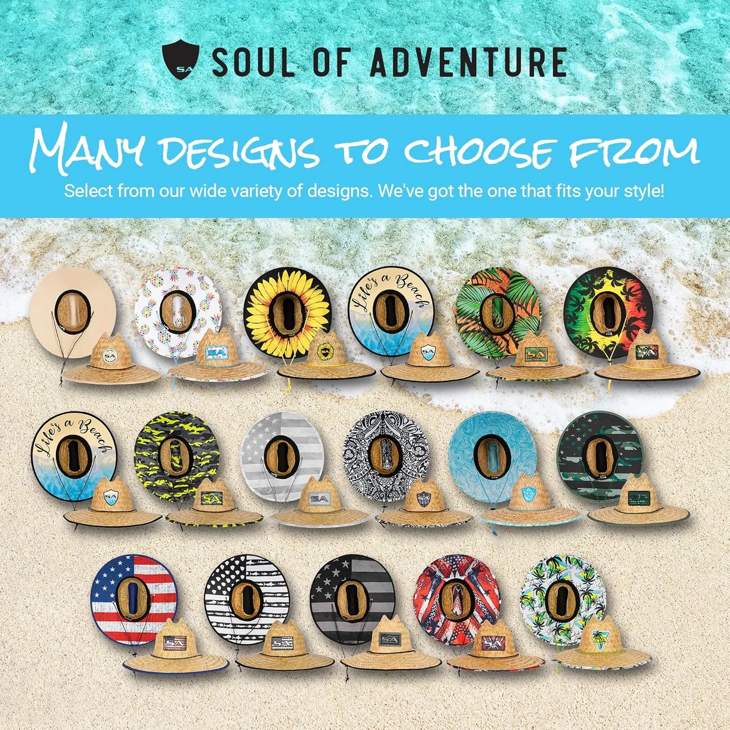 S A Company Summer Straw Hats for UV Sun Protection | Unisex Adult