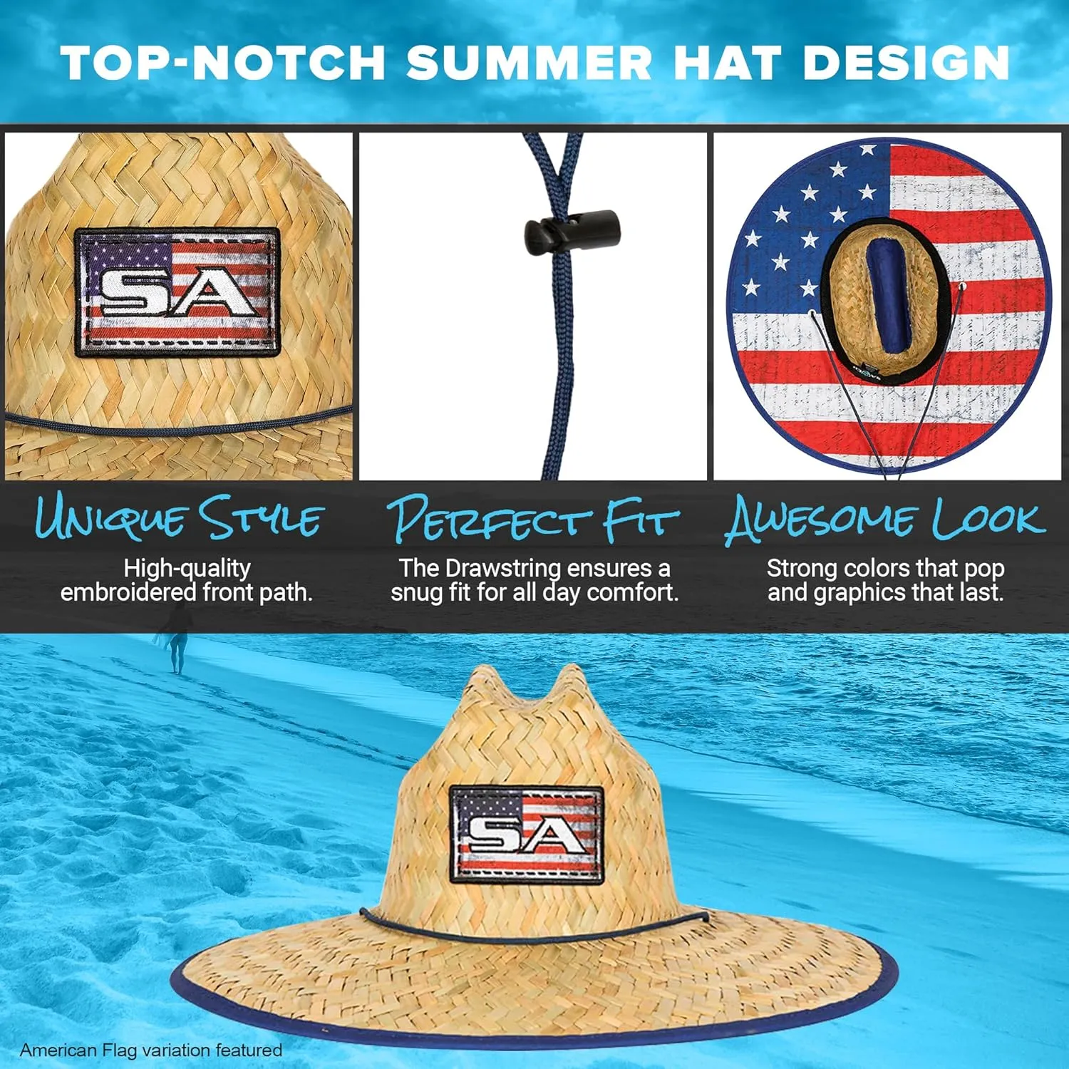 S A Company Summer Straw Hats for UV Sun Protection | Unisex Adult