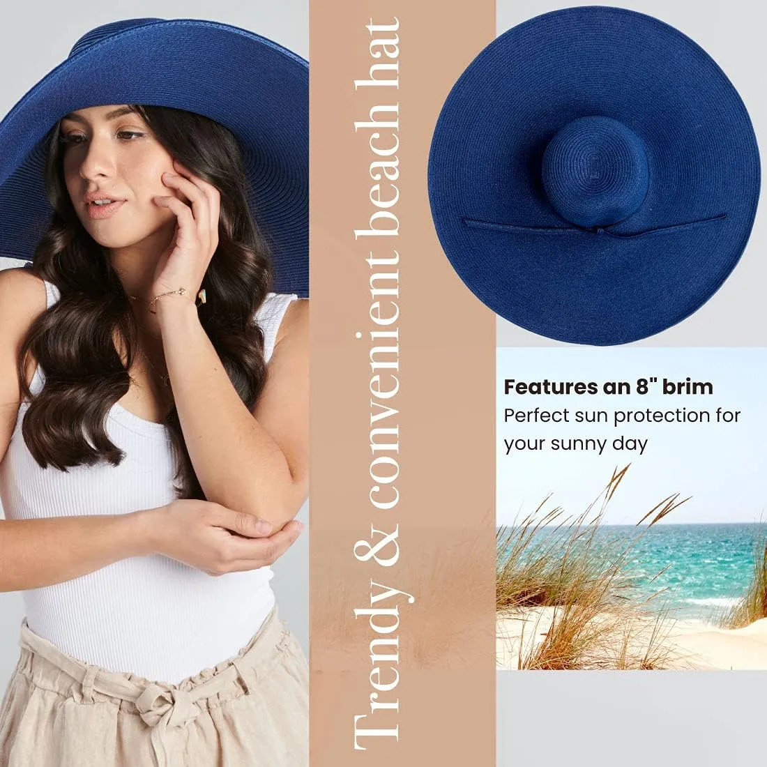 San Diego Hat Company Women's Ultrabraid X-Large Brim Hat, Adjustable Sun Hat with UPF 50 