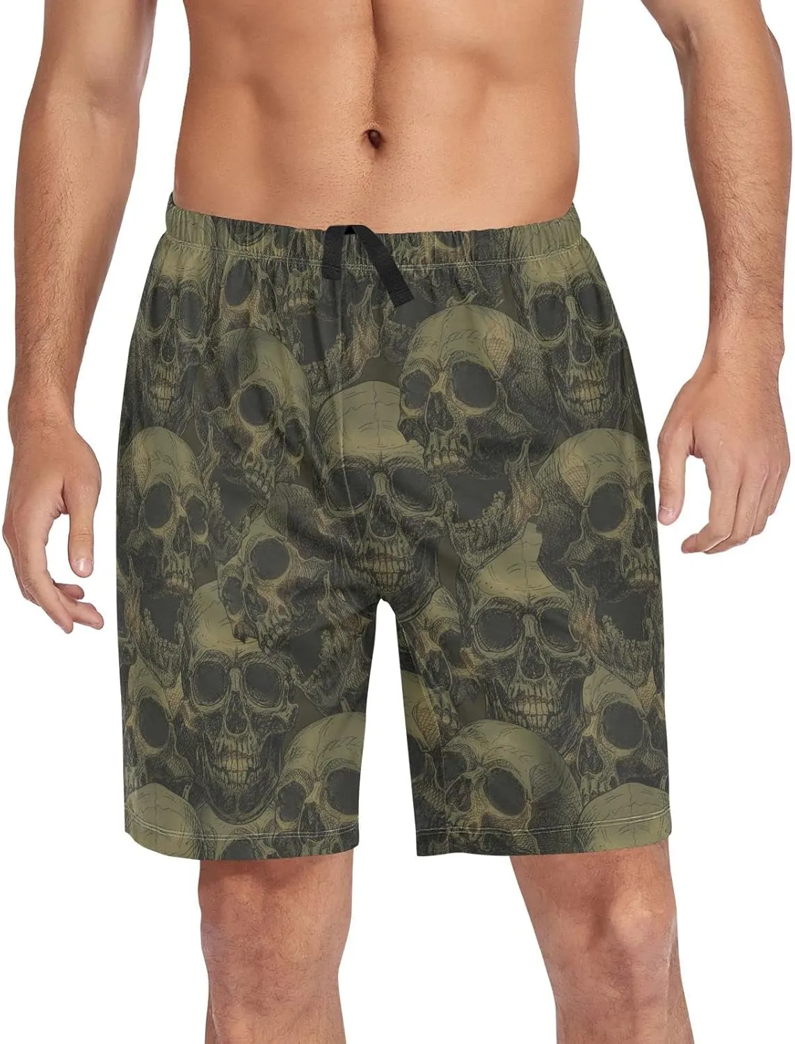 Scary Skull Pattern Men's Pajama Pants Shorts Sleepwear Lounge Pajama Bottoms