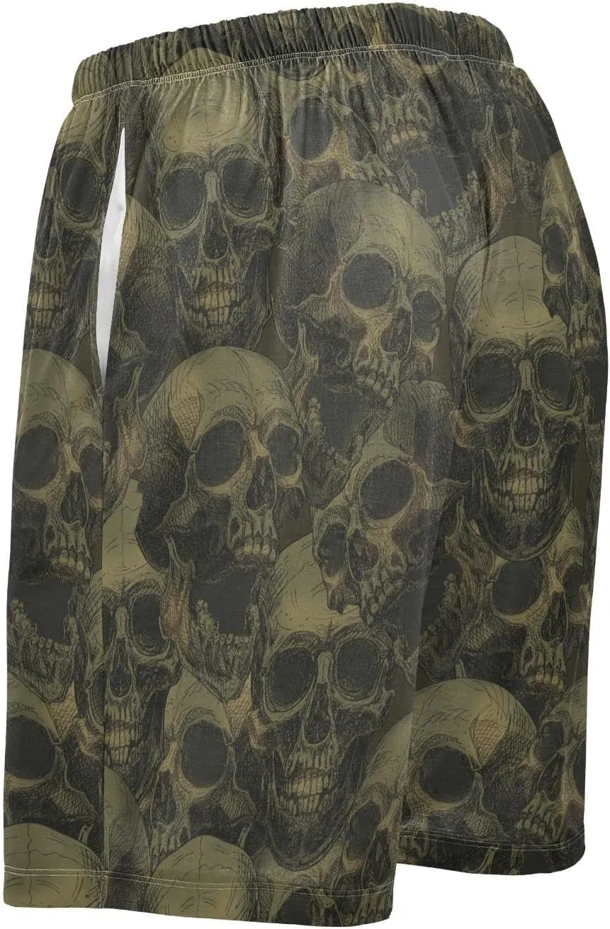 Scary Skull Pattern Men's Pajama Pants Shorts Sleepwear Lounge Pajama Bottoms