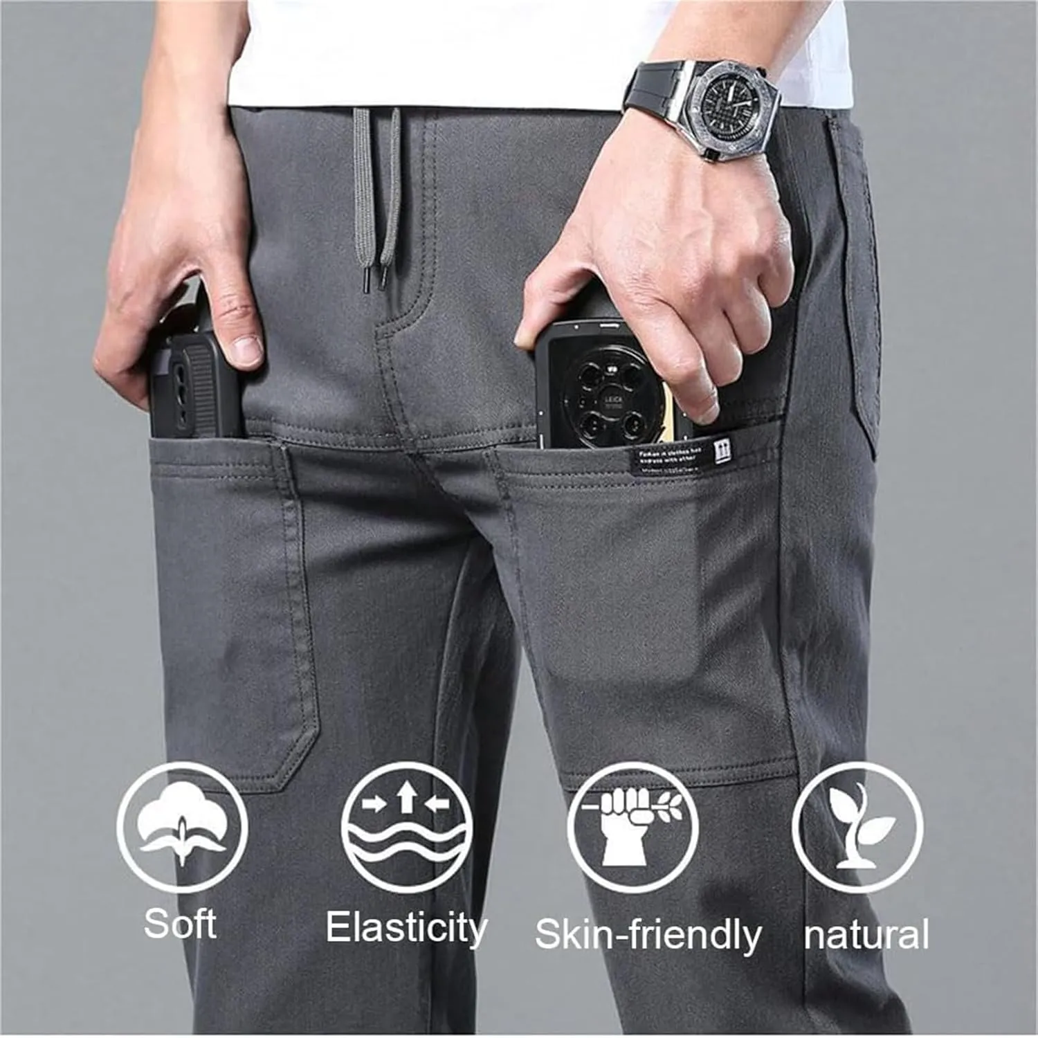 Sirmale Multipants - High Stretch Multi-Pocket Durable Cargo Pants, Stretch Hiking Pants, Lightweight Outdoor Workout Pant