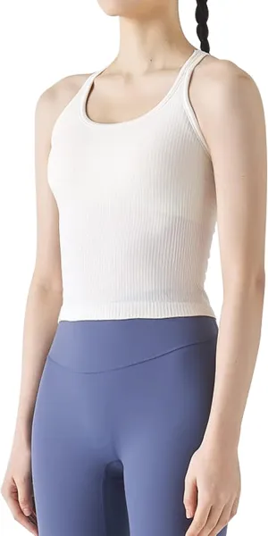 sphinx cat Ribbed Workout Short Racerback Tank Tops for Women with Built in Bra