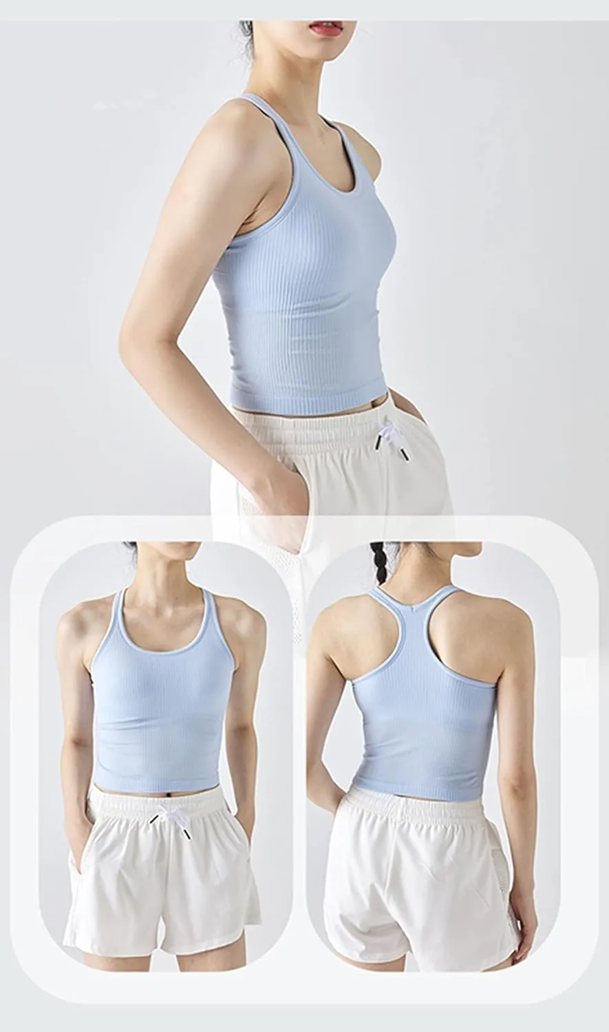 sphinx cat Ribbed Workout Short Racerback Tank Tops for Women with Built in Bra