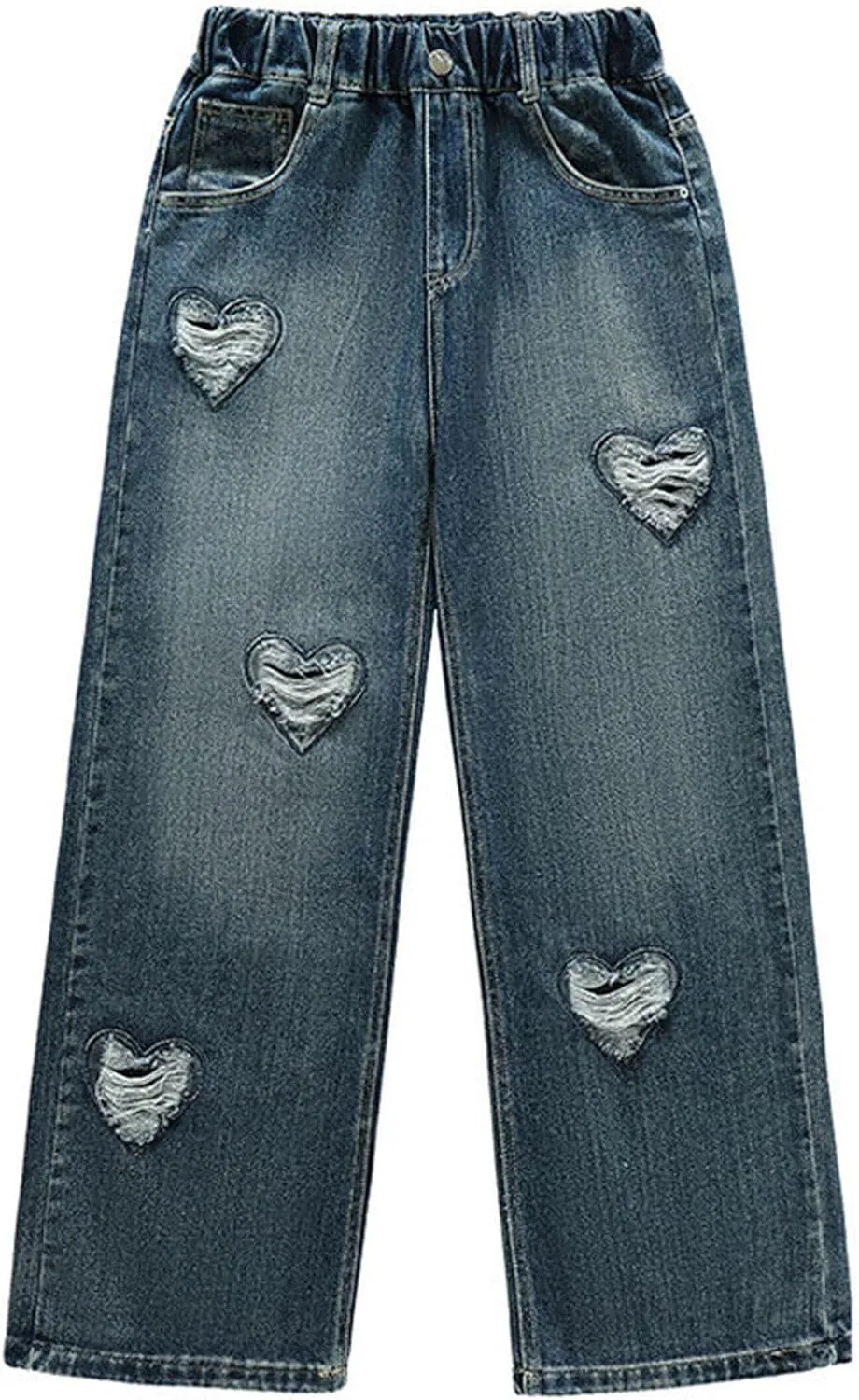 Spring Fashion Jeans for Girls Y2K Trendy Preppy Stretch High Waisted Denim Pants 2025 Casual Baggy Wide Leg Trousers