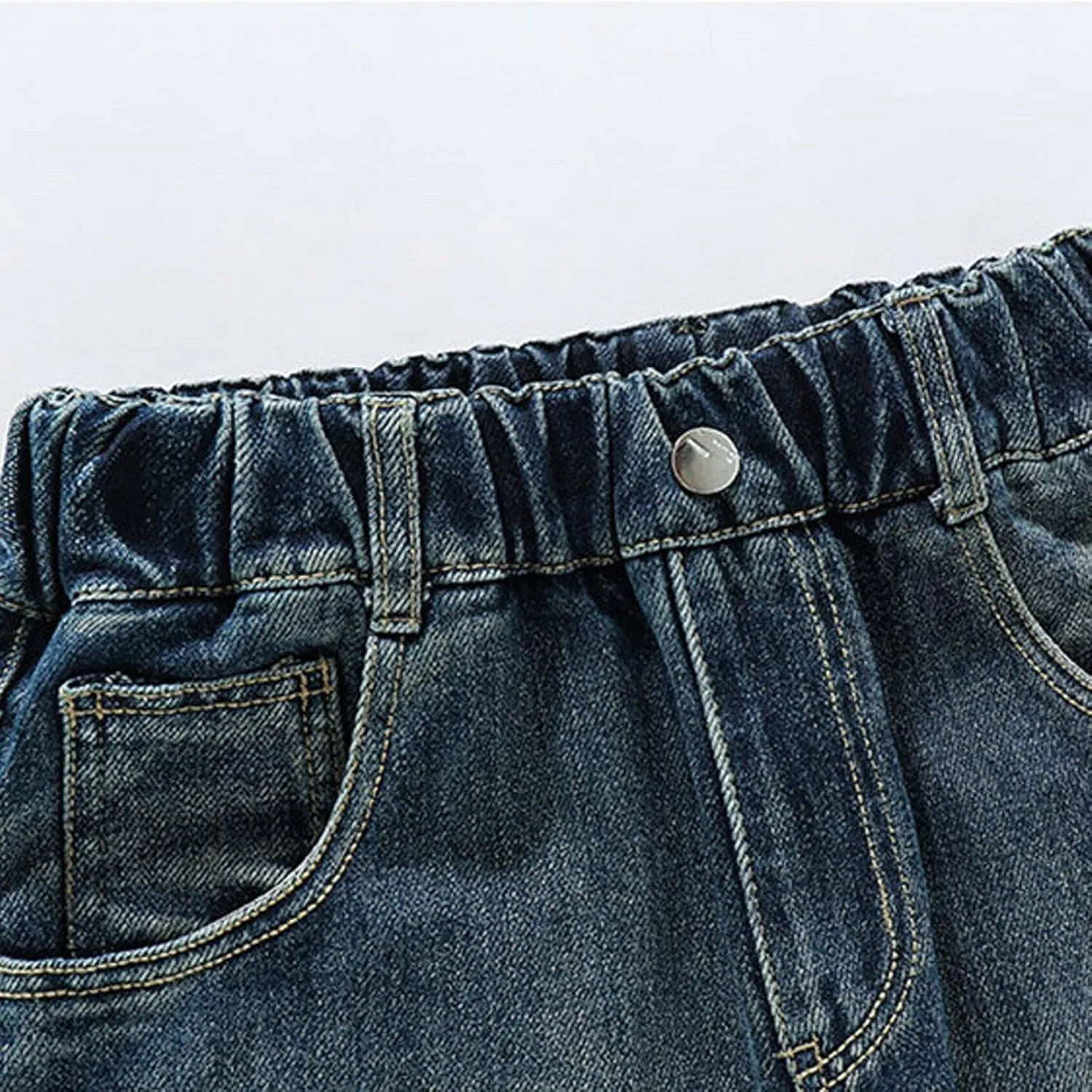 Spring Fashion Jeans for Girls Y2K Trendy Preppy Stretch High Waisted Denim Pants 2025 Casual Baggy Wide Leg Trousers