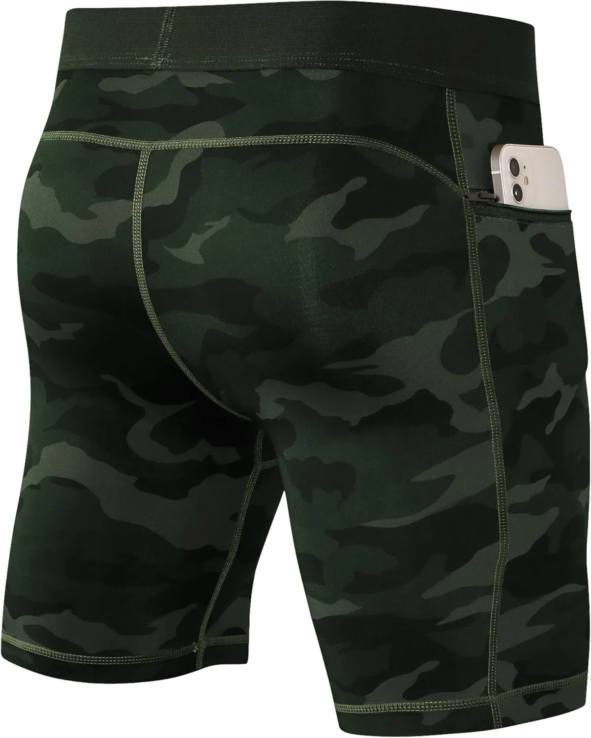 SPVISE Compression Shorts Men Spandex Running Workout Athletic Shorts Cooling Performance Underwear Shorts with Zipper Pocket