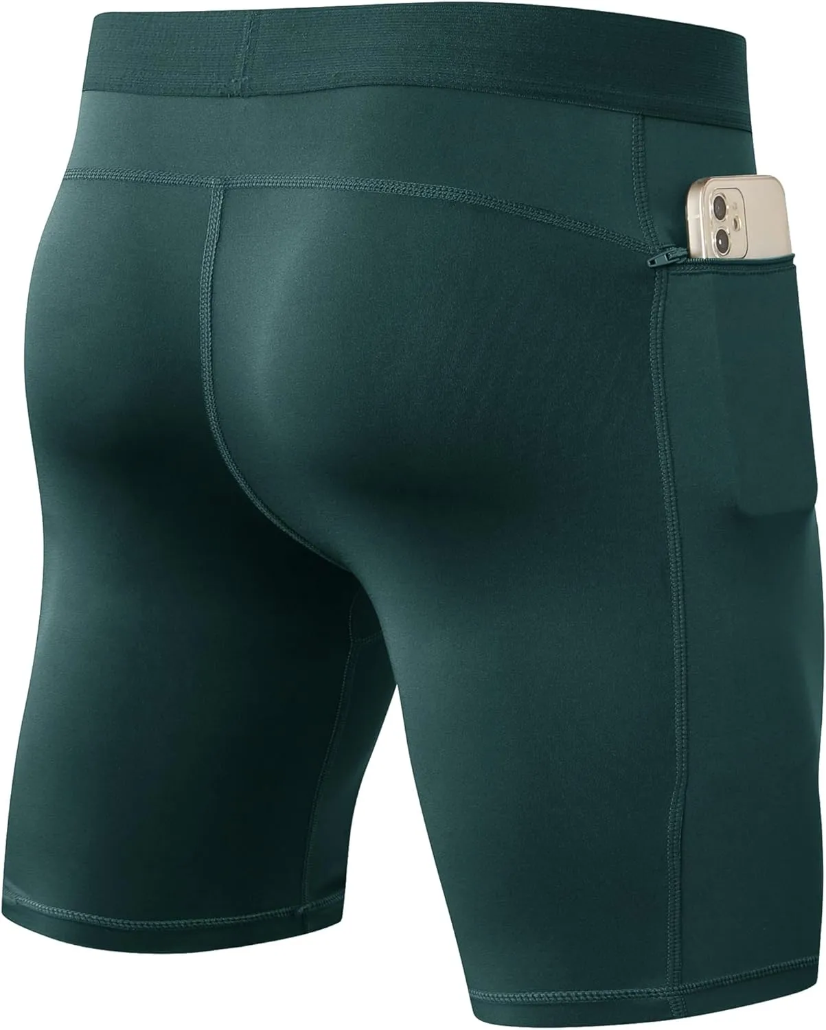 SPVISE Compression Shorts Men Spandex Running Workout Athletic Shorts Cooling Performance Underwear Shorts with Zipper Pocket