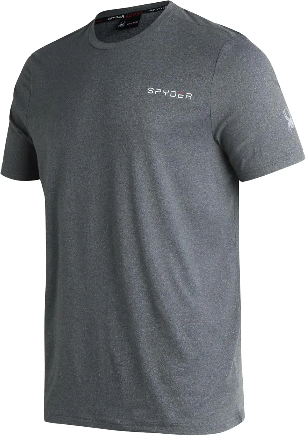 Spyder Men's Active Shirt - Fitted Short Sleeve Crewneck Performance Training Shirt - Dry Fit Workout Shirt for Men (S-XL)