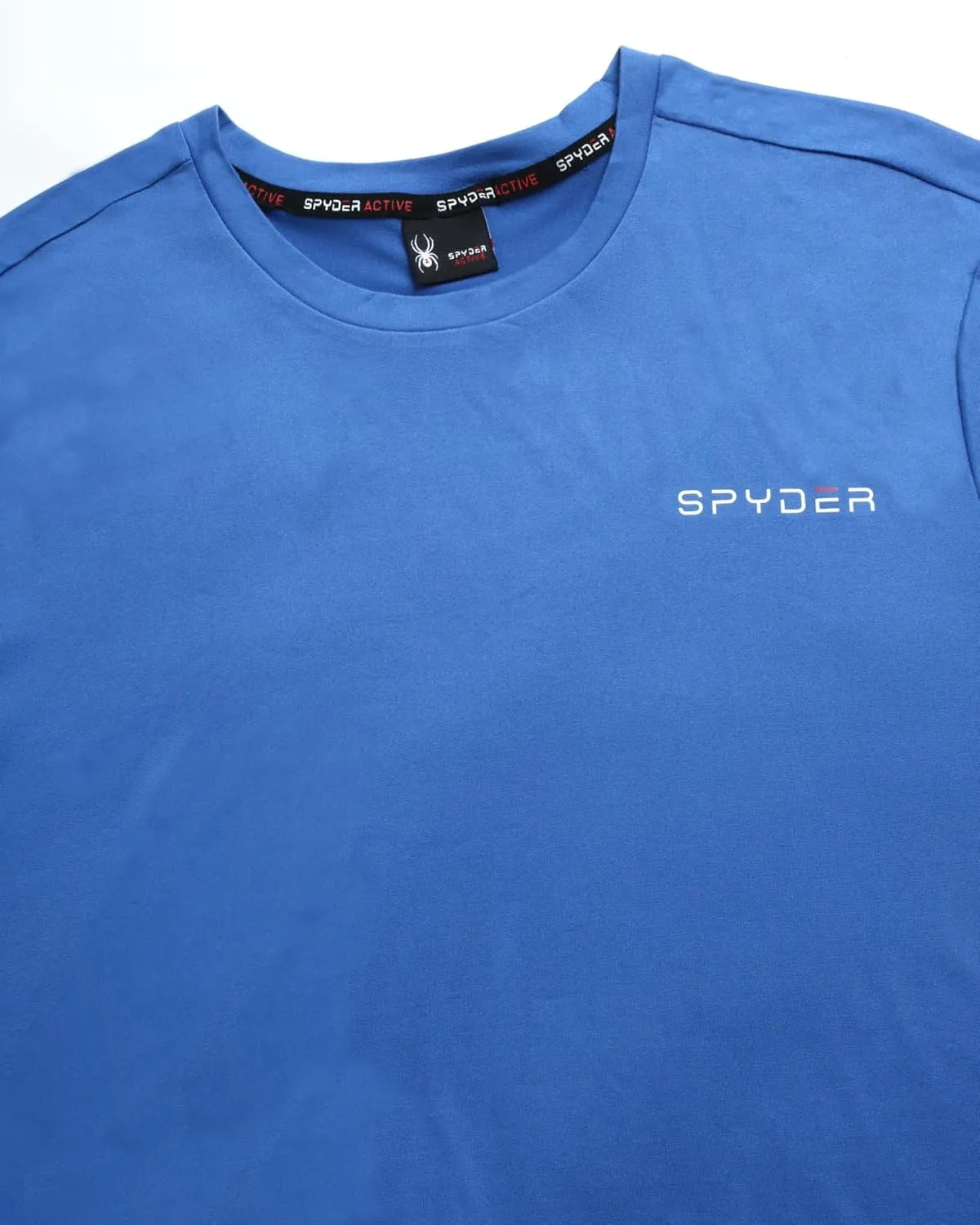 Spyder Men's Active Shirt - Fitted Short Sleeve Crewneck Performance Training Shirt - Dry Fit Workout Shirt for Men (S-XL)