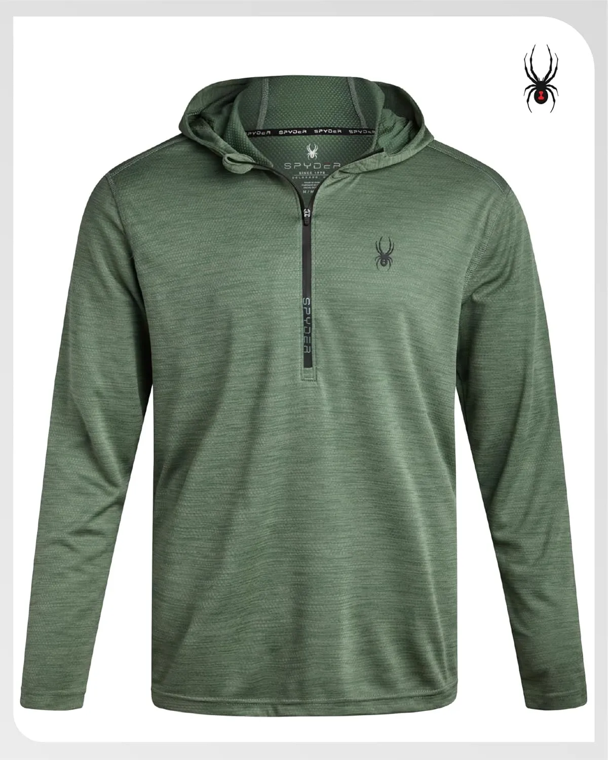 Spyder Mens Sweatshirt - Lightweight Athletic Half Zip Pullover Mens Hoodies - UPF 30  Dry Fit Long Sleeve Sun Shirts for Men
