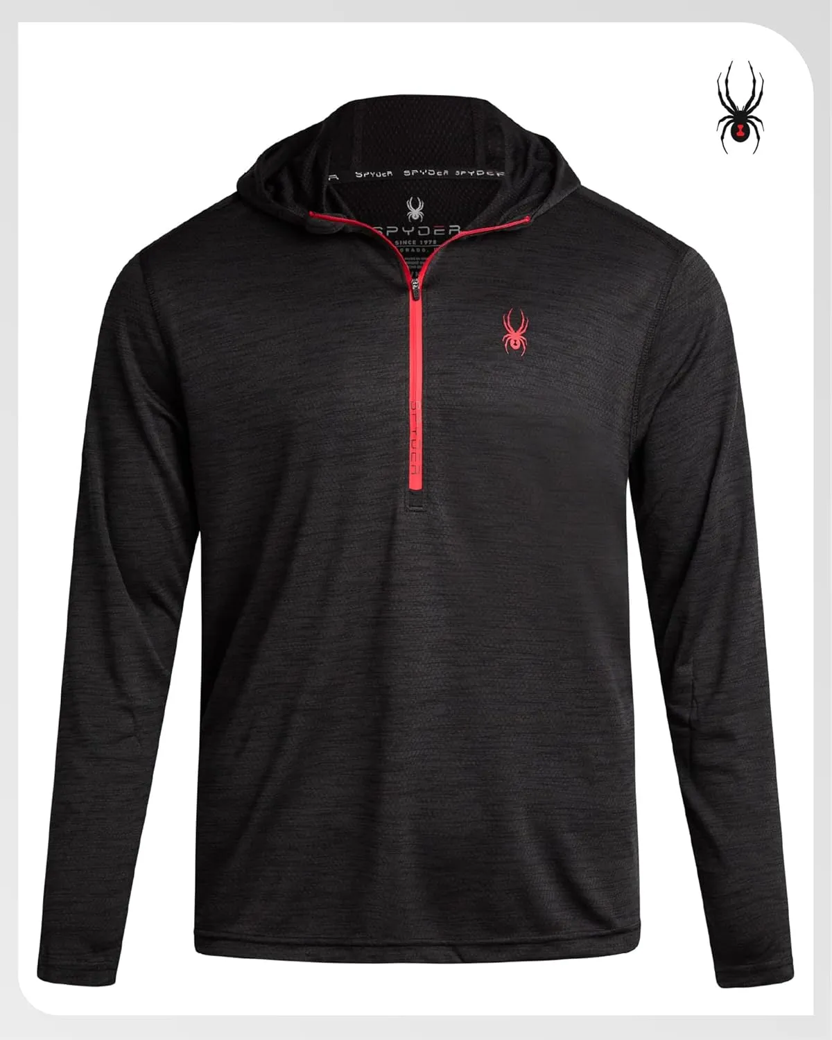 Spyder Mens Sweatshirt - Lightweight Athletic Half Zip Pullover Mens Hoodies - UPF 30  Dry Fit Long Sleeve Sun Shirts for Men
