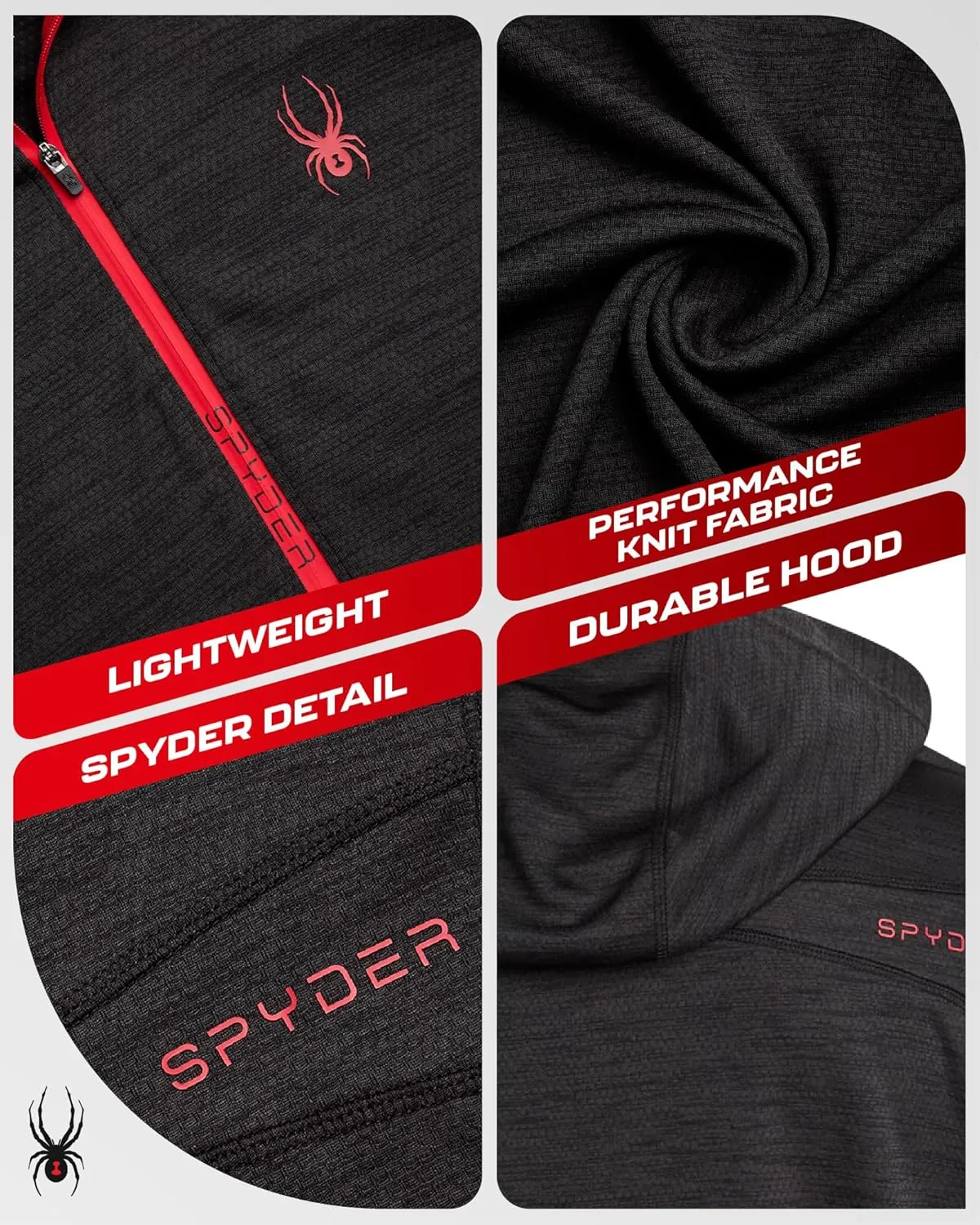 Spyder Mens Sweatshirt - Lightweight Athletic Half Zip Pullover Mens Hoodies - UPF 30  Dry Fit Long Sleeve Sun Shirts for Men