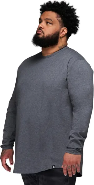 STRONGSIZE Men's Big and Tall Long Sleeve Shirts  Longer Length Long Sleeve Crewneck T-Shirt