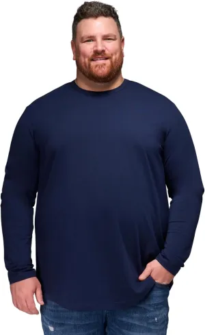 STRONGSIZE Men's Big and Tall Long Sleeve Shirts  Longer Length Long Sleeve Crewneck T-Shirt
