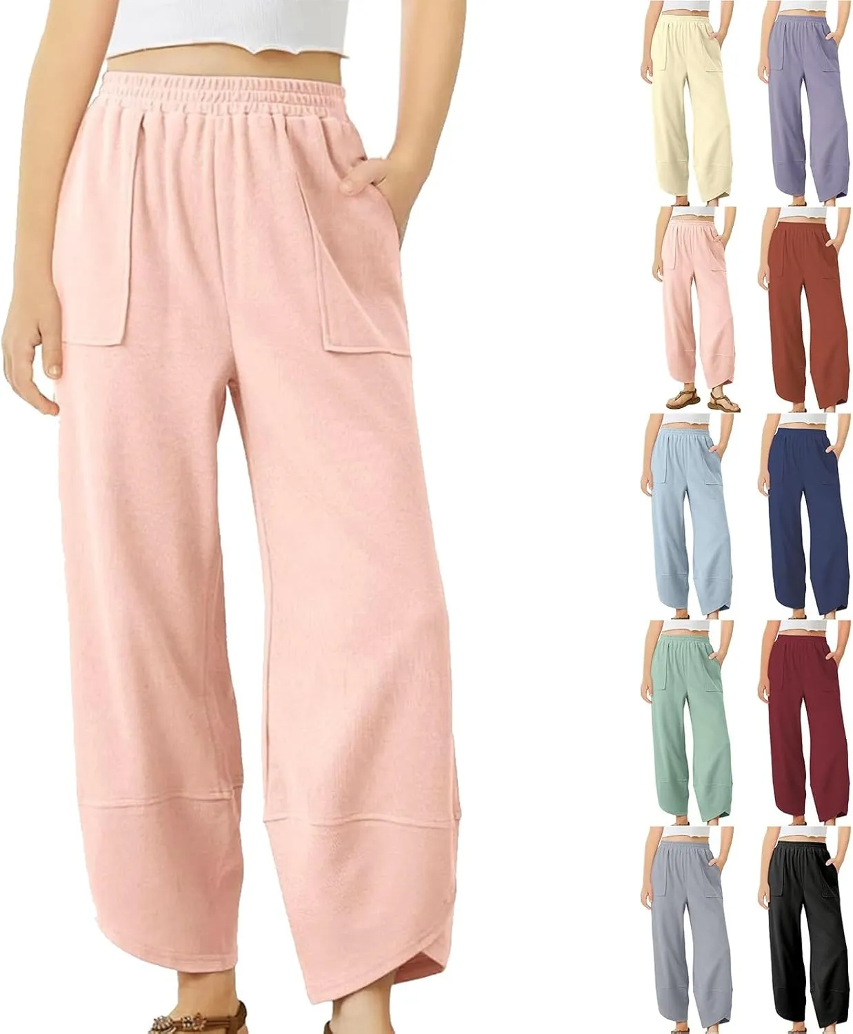 Teen Girls Wide Leg Pants High Waisted Baggy Pants for Kids 𝐋ounge Casual Trousers Loose Fit Tween Girls Trendy Clothes