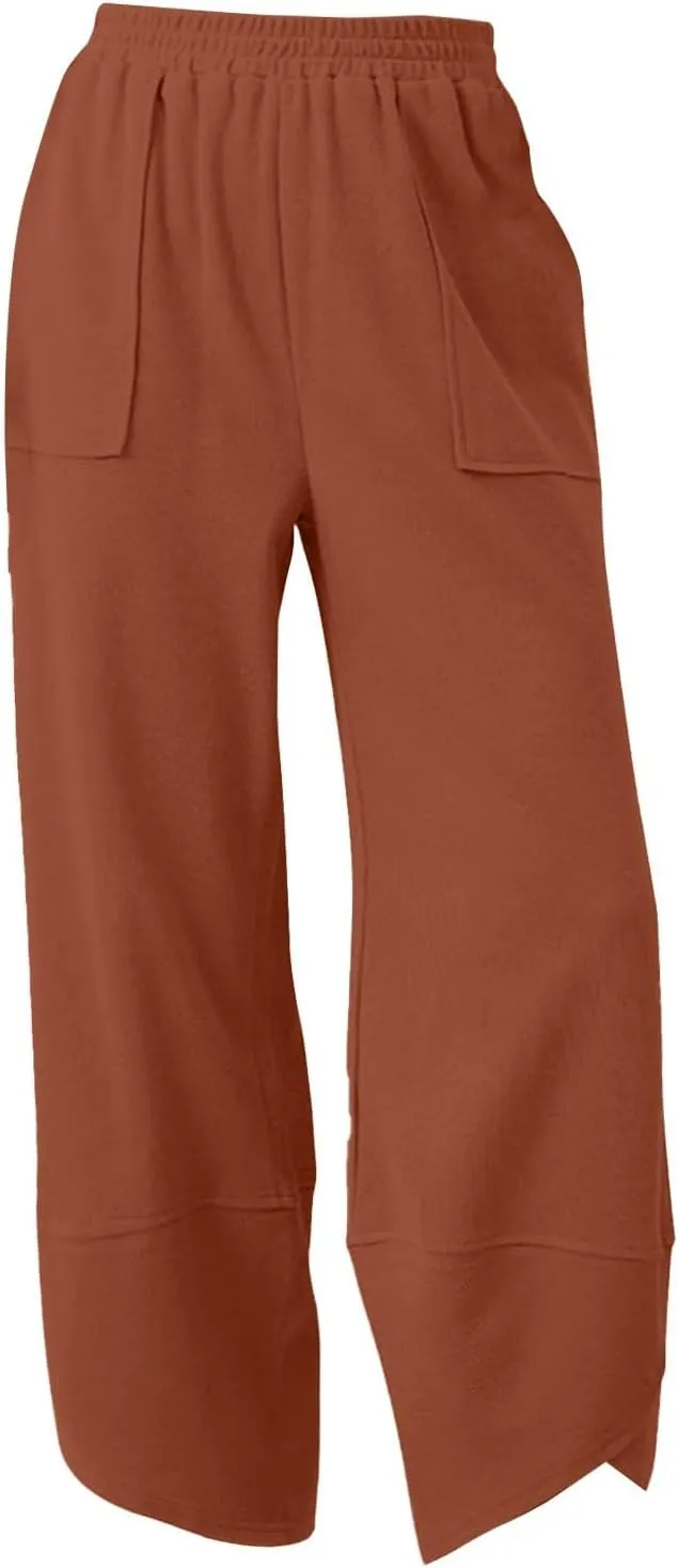 Teen Girls Wide Leg Pants High Waisted Baggy Pants for Kids 𝐋ounge Casual Trousers Loose Fit Tween Girls Trendy Clothes