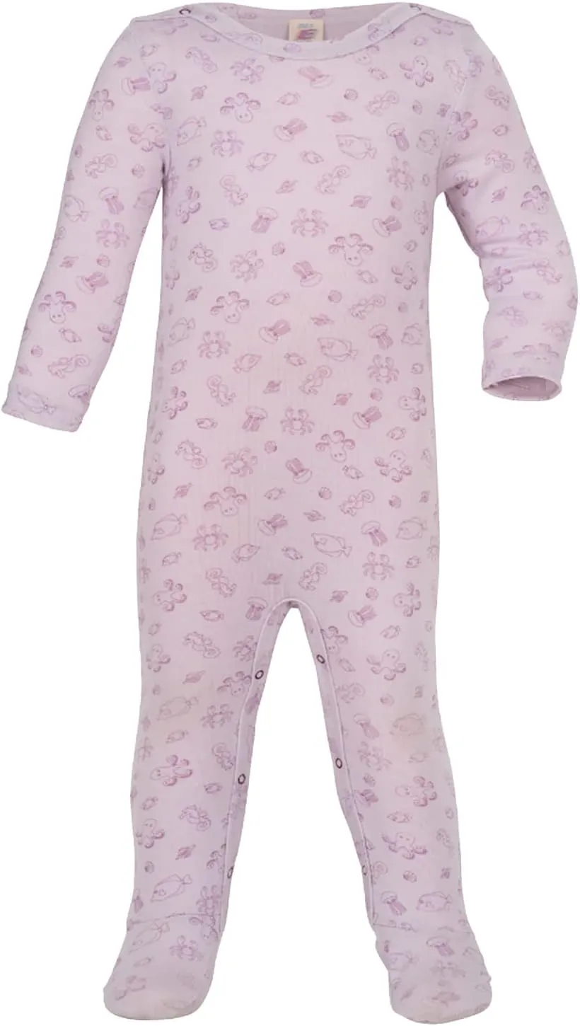 Thermal Footed Romper: Organic Wool Silk Footie with Long Sleeves for Baby Boys or Girls