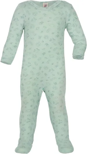 Thermal Footed Romper: Organic Wool Silk Footie with Long Sleeves for Baby Boys or Girls