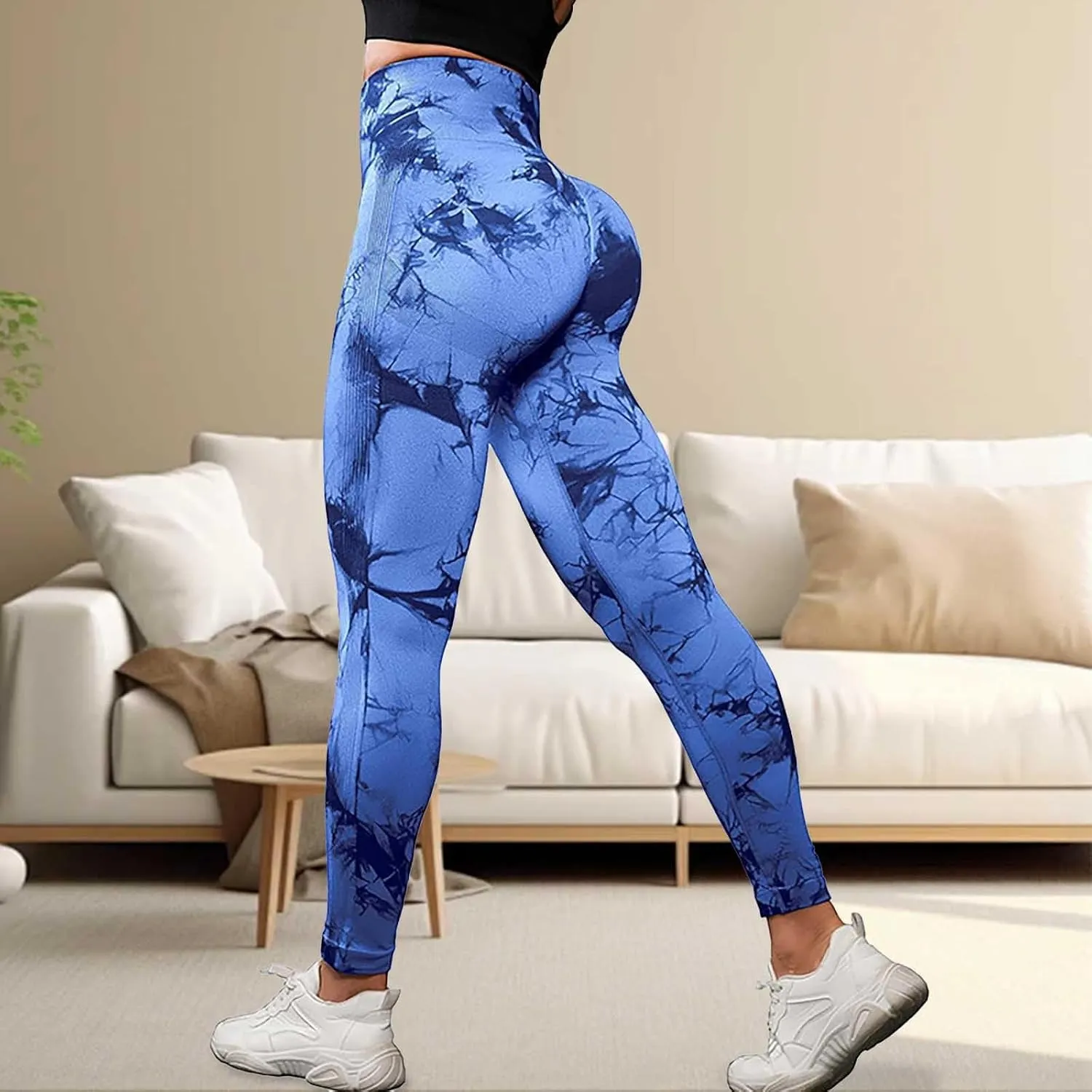 Tie Dye Seamless Leggings for Women High Waist Yoga Pants - Exercise Pants for Running Cycling Yoga Workout