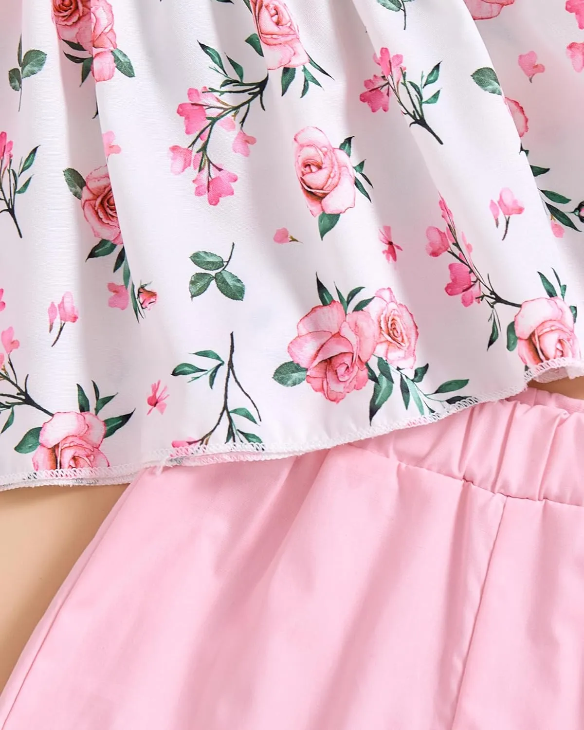 Toddler Baby Girl Clothes Smocked Sleeveless Halter Top Floral Rainbow Camisole Short Sets Spring Summer Baby Girl Outfit