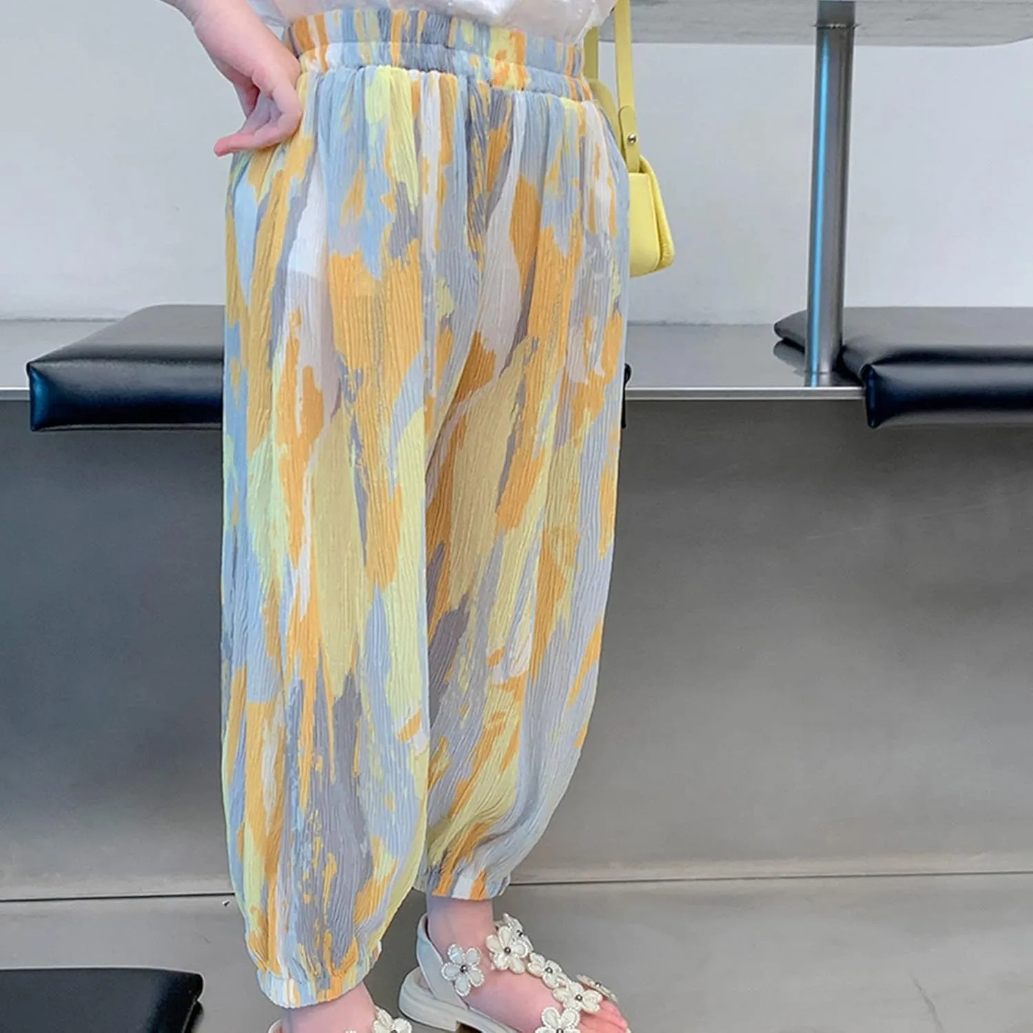 Toddler Baby Girls Tie Dye Pants Elastic Waist Casual Trousers Pants Basic Harem Pants Infant Long Bloomers