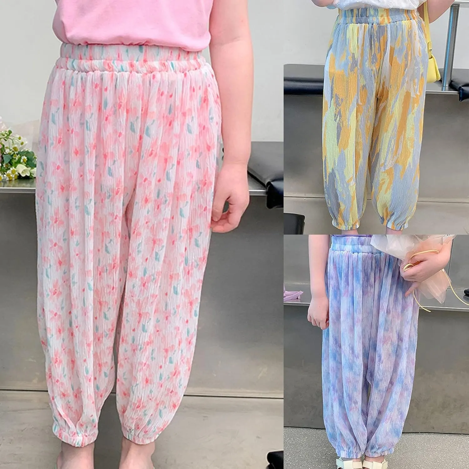 Toddler Baby Girls Tie Dye Pants Elastic Waist Casual Trousers Pants Basic Harem Pants Infant Long Bloomers