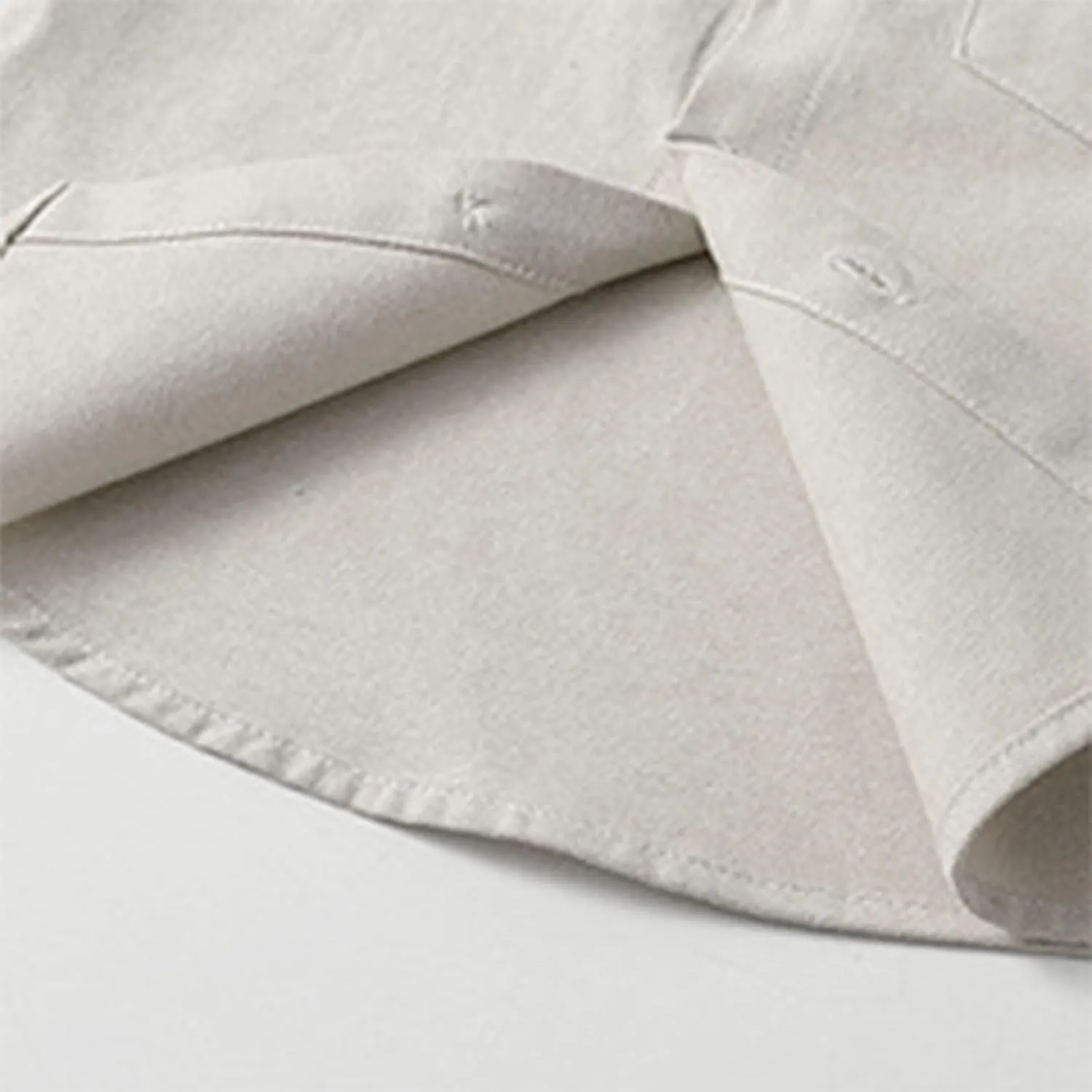Toddler Boys Button Up Henley Shirt Baby Summer Linen Cotton Dress Shirts Kids Short Sleeve Tees Tops with One Pocket