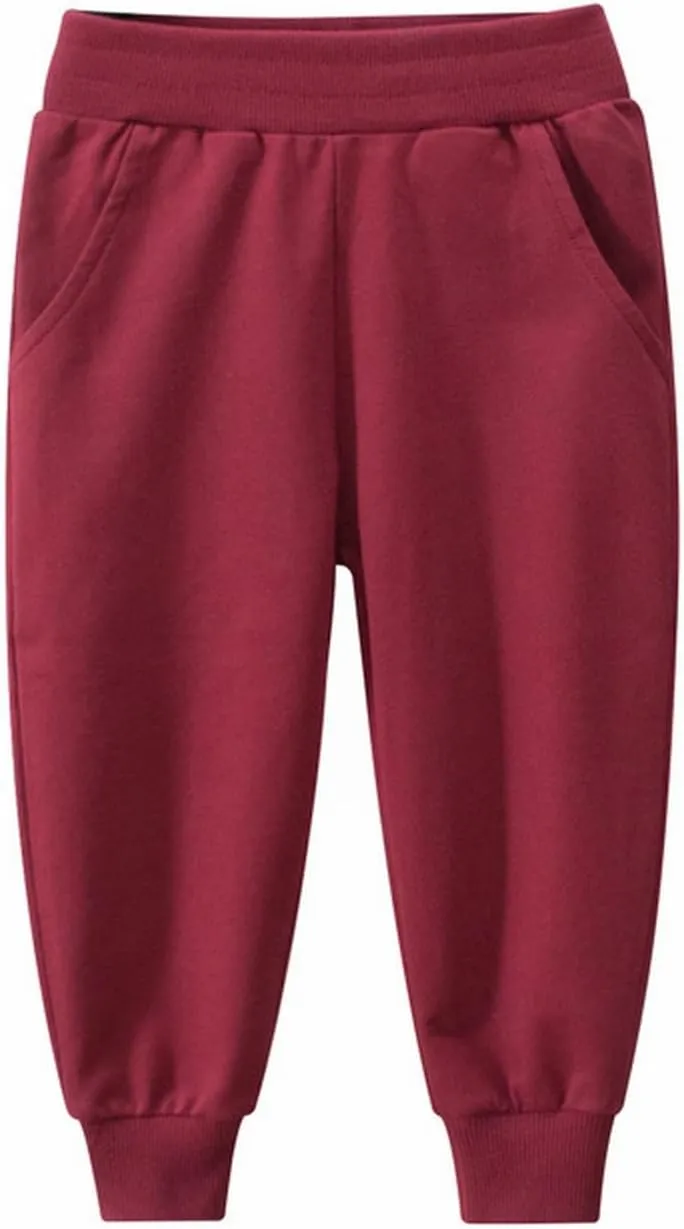 Toddler Boys Girls Causal Aesthetic Sweatpants Elastic Waist Kids Plain Trendy Joggers Loose Athletic Pants