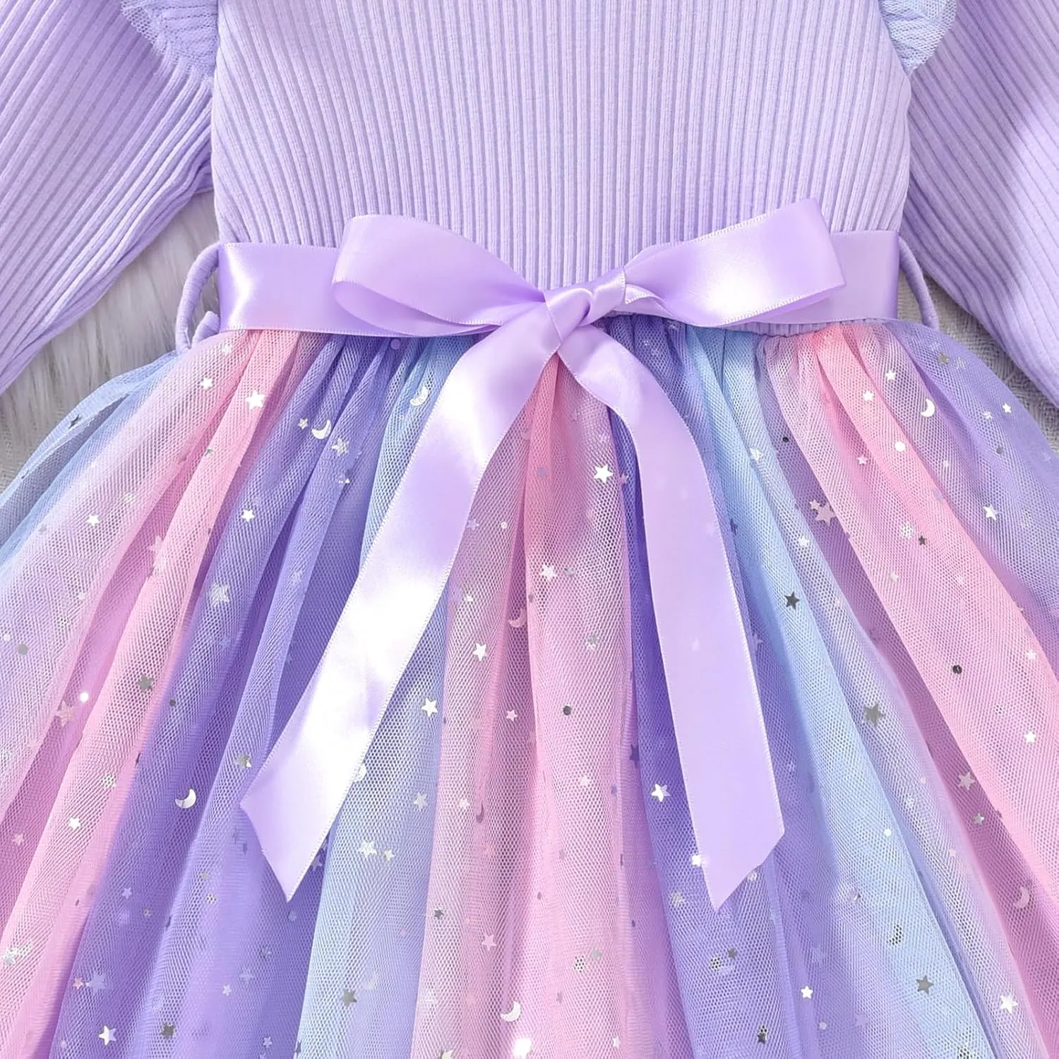 Toddler Girl Long Sleeve Tulle Dress 1-5 Years