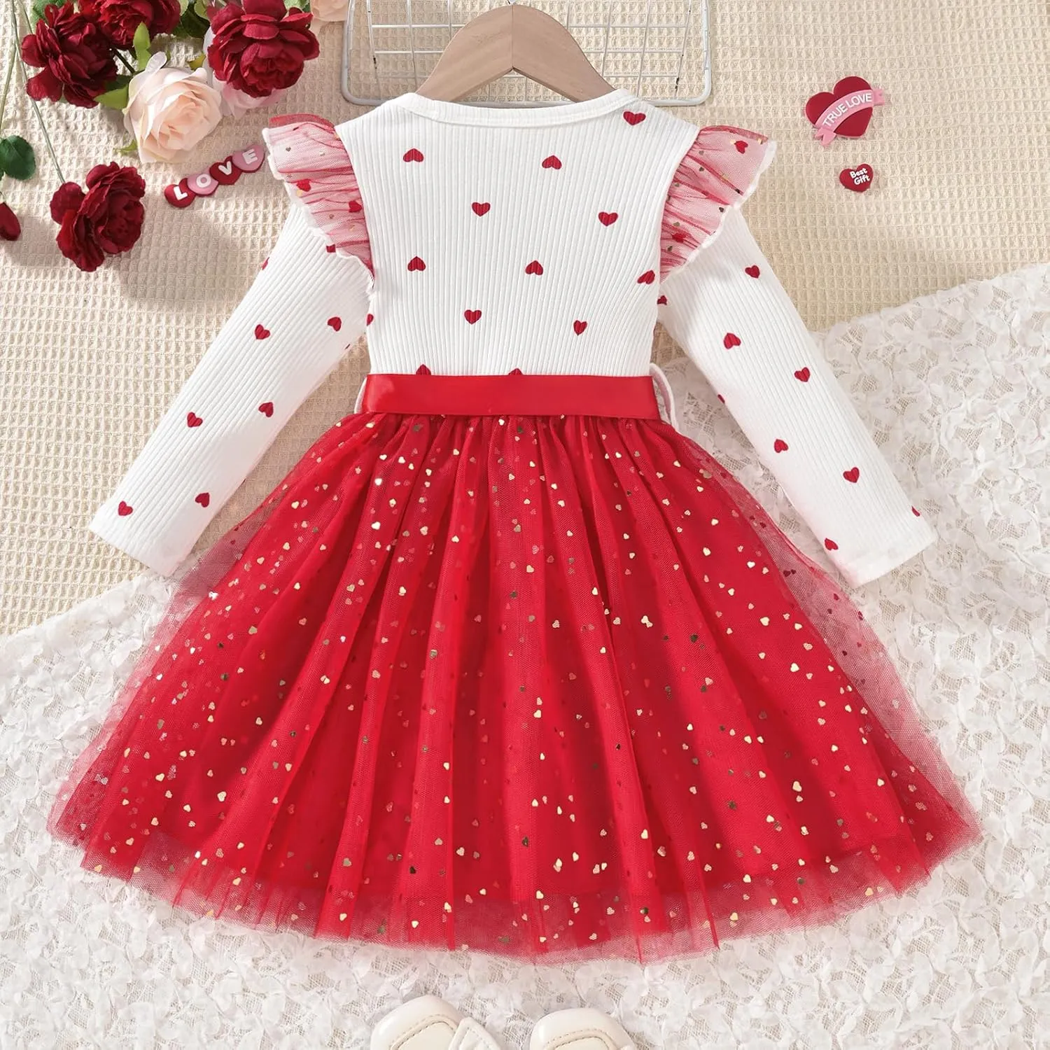Toddler Girl Long Sleeve Tulle Dress 1-5 Years