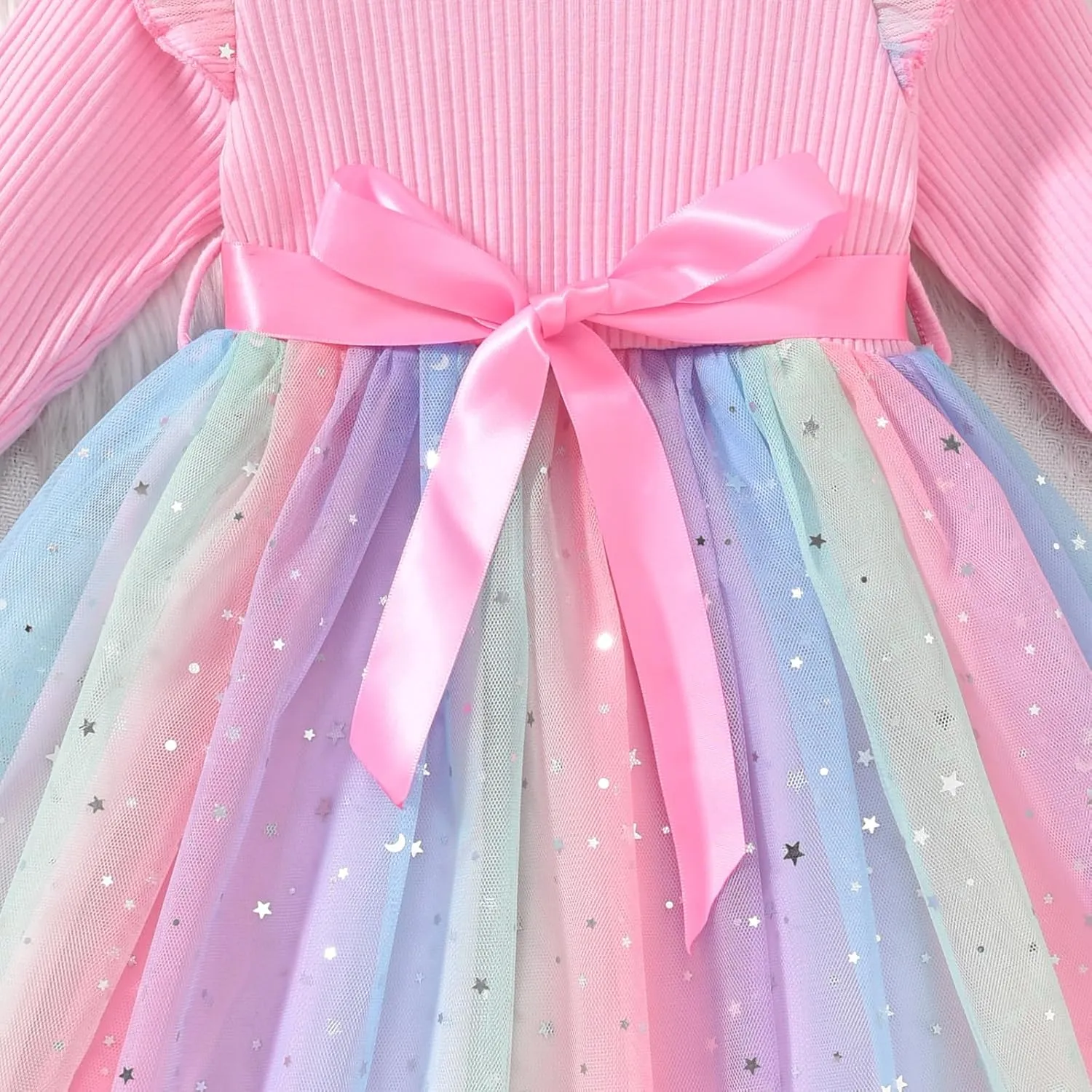 Toddler Girl Long Sleeve Tulle Dress 1-5 Years