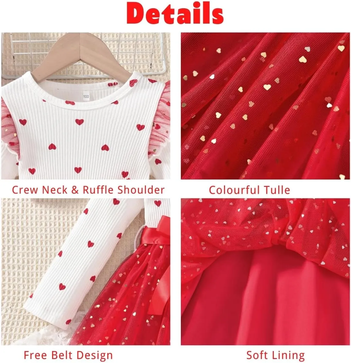 Toddler Girl Long Sleeve Tulle Dress 1-5 Years