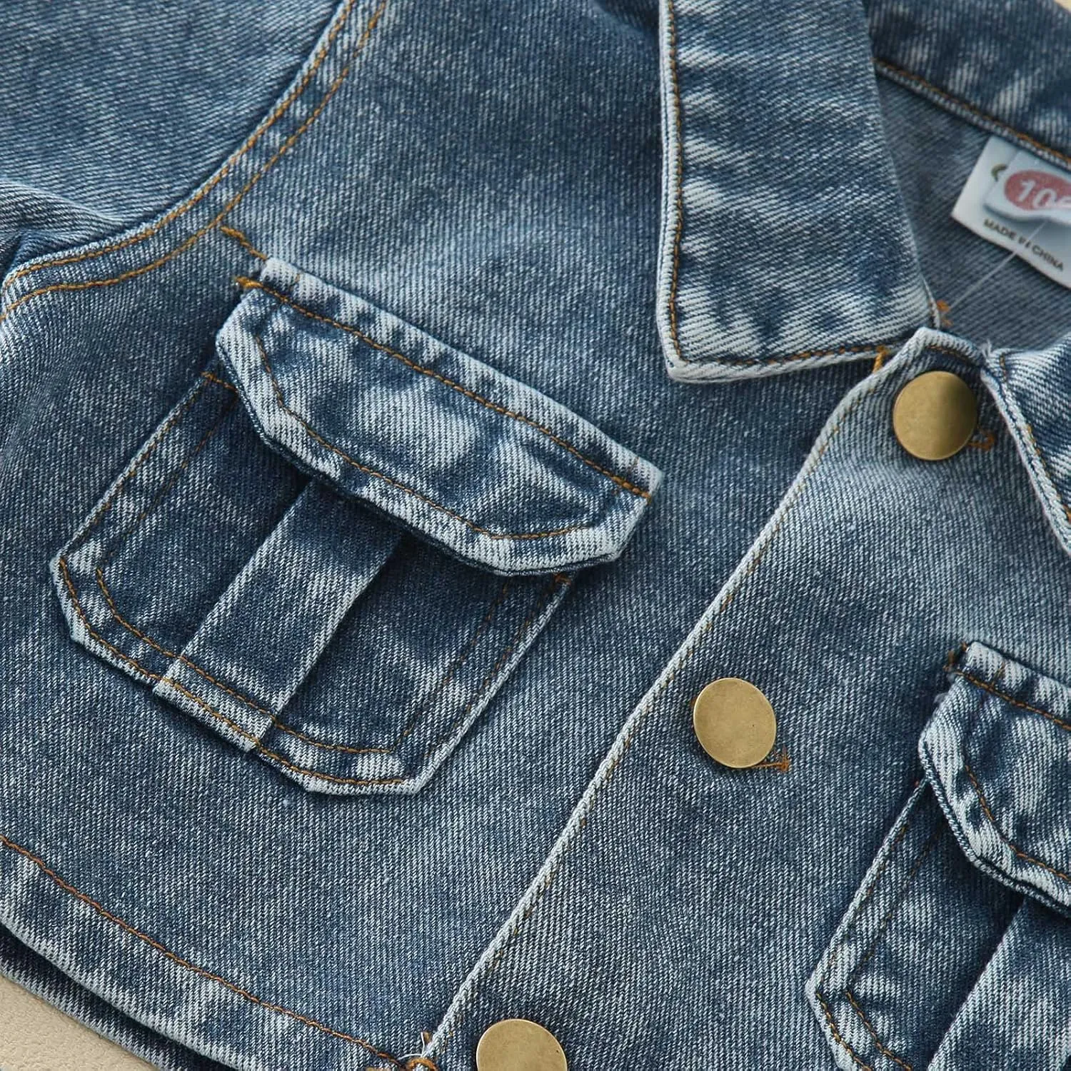 Toddler Girls Denim 2 Piece Shorts Set Short Sleeve Cropped Jean Jacket and High Waisted Shorts Fall Baby Girl Clothes