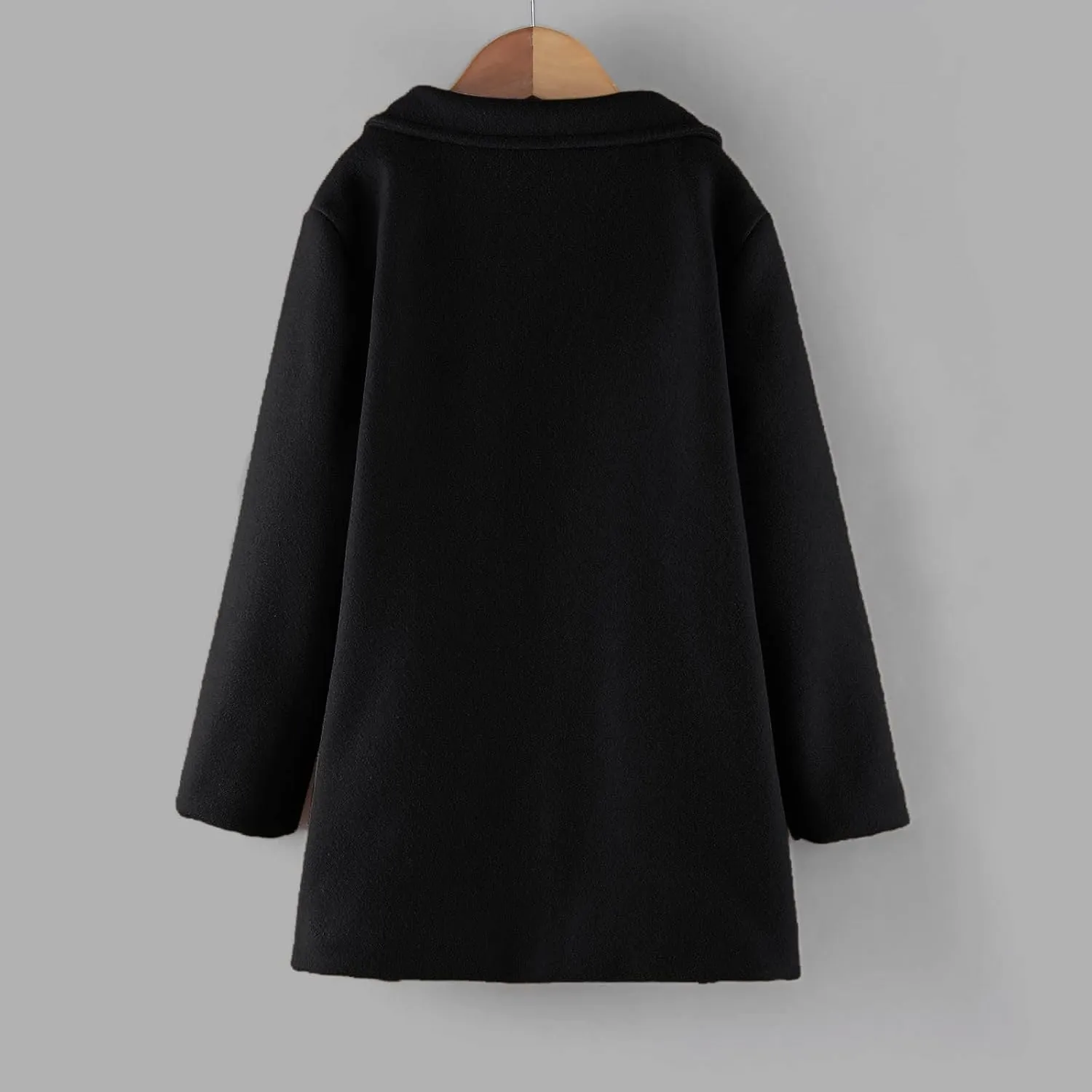 Toddler Kids Fall Winter Jackets Girls Woolen Double-Breasted Trench Coat Lapel Baby Girls Trench 𝐏𝐞𝐚 Coat