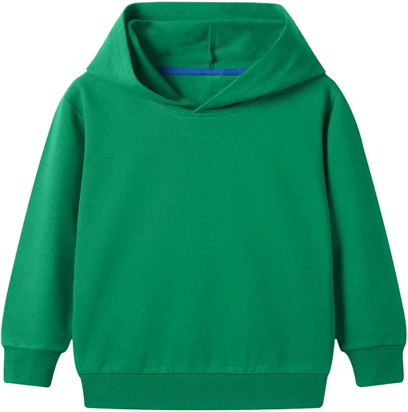 Toddler Kids Unisex Hooded Sweatshirt Long Sleeve Cuffs Solid Color Hoodie Pullover School Clothes Casual Tops