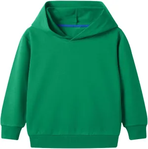 Toddler Kids Unisex Hooded Sweatshirt Long Sleeve Cuffs Solid Color Hoodie Pullover School Clothes Casual Tops