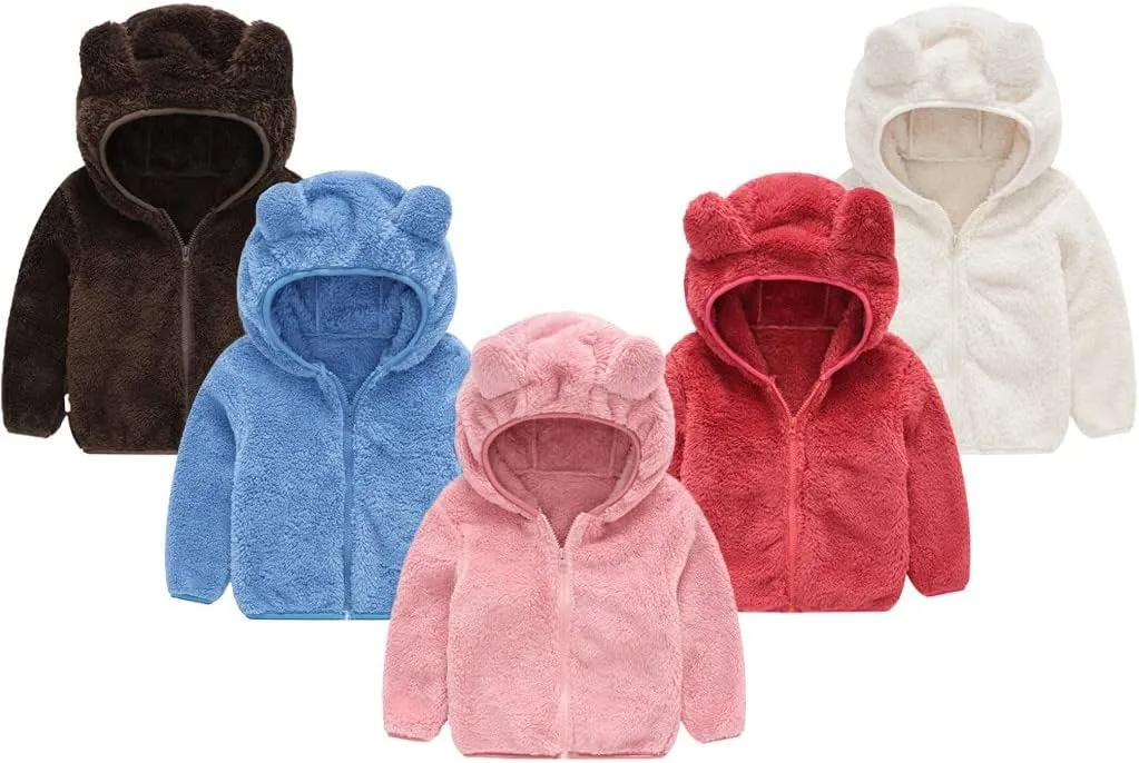 Toddler Kids Winter Warm Jacket Down Puffer Coat Thick Hooded Outwear Children's Coral Velvet Coat