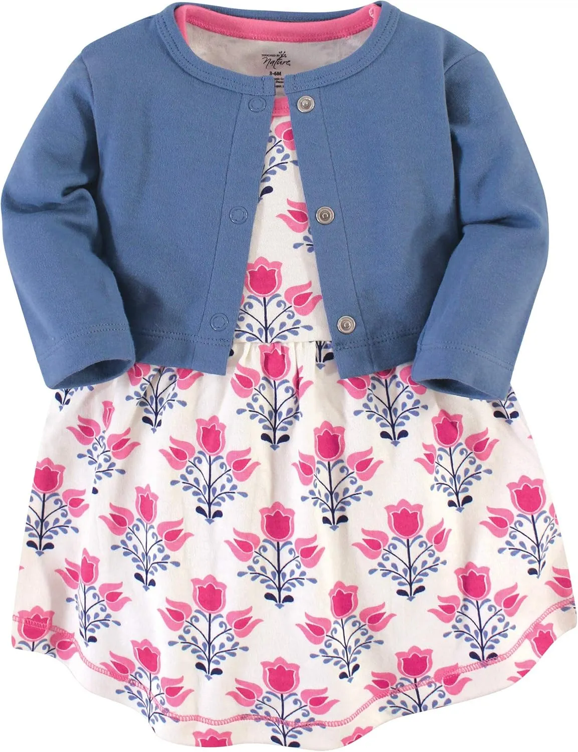 Touched by Nature Baby Girl Organic Cotton Dress and Cardigan