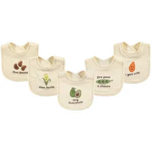 Touched by Nature Unisex Baby Organic Cotton Bibs, Guacamole, One Size