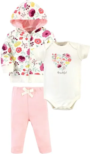Touched by Nature unisex-baby Organic Cotton Hoodie, Bodysuit Or Tee Top, and Pant