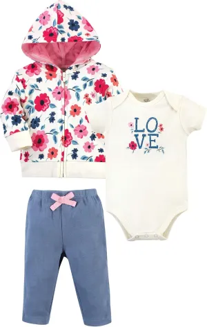 Touched by Nature unisex-baby Organic Cotton Hoodie, Bodysuit Or Tee Top, and Pant