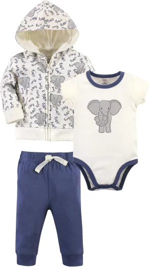 Touched by Nature unisex-baby Organic Cotton Hoodie, Bodysuit Or Tee Top, and Pant