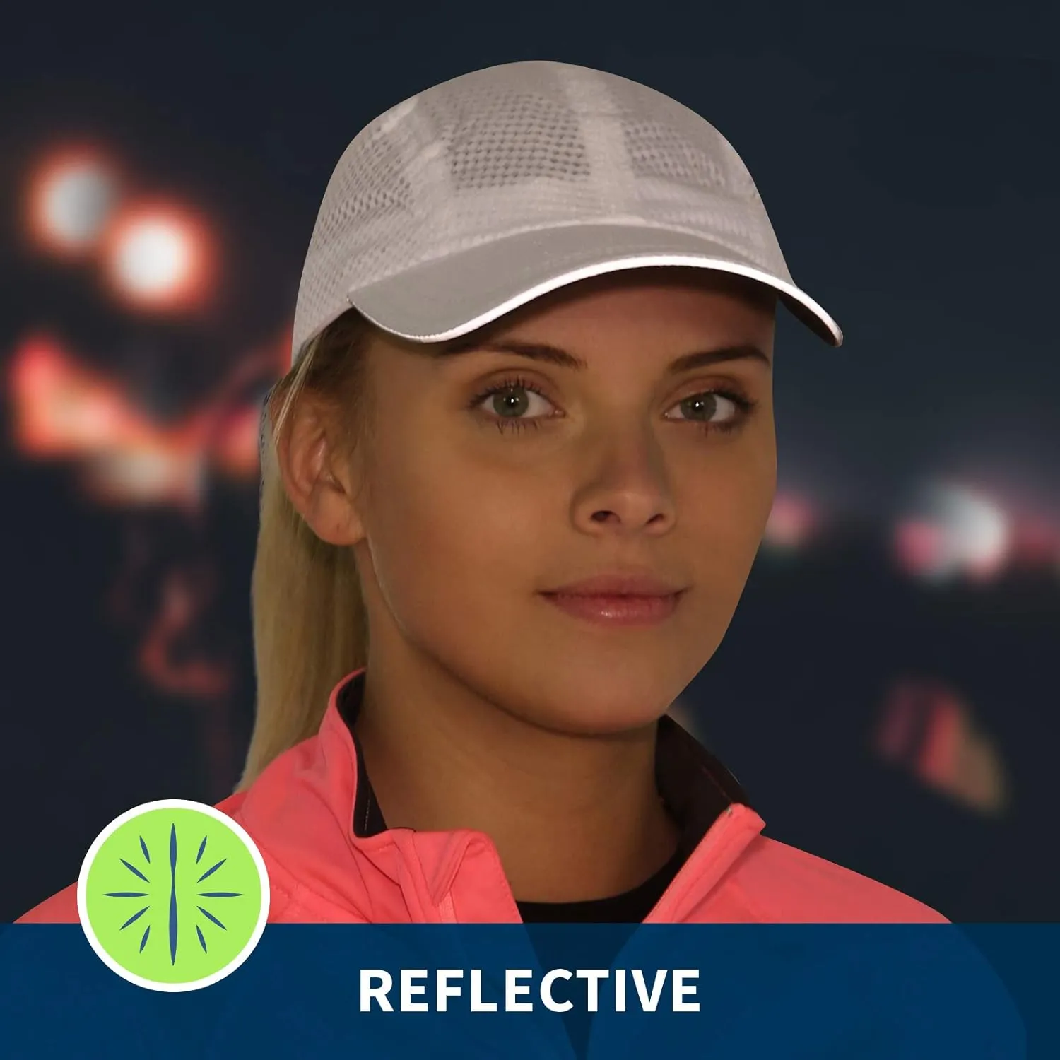 TrailHeads Women's Race Day Performance Running Cap, Lightweight & Quick Drying Mesh Sports Hat with Reflective Trim