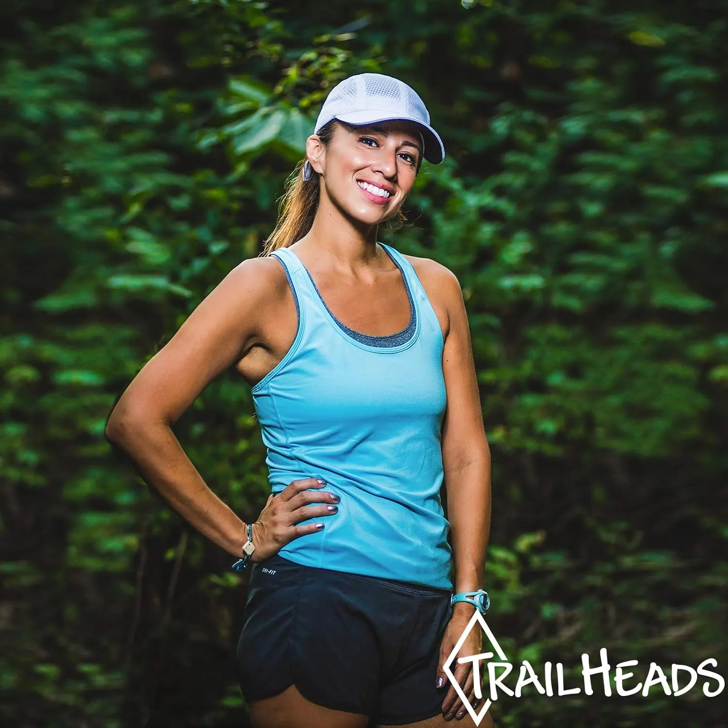 TrailHeads Women's Race Day Performance Running Cap, Lightweight & Quick Drying Mesh Sports Hat with Reflective Trim