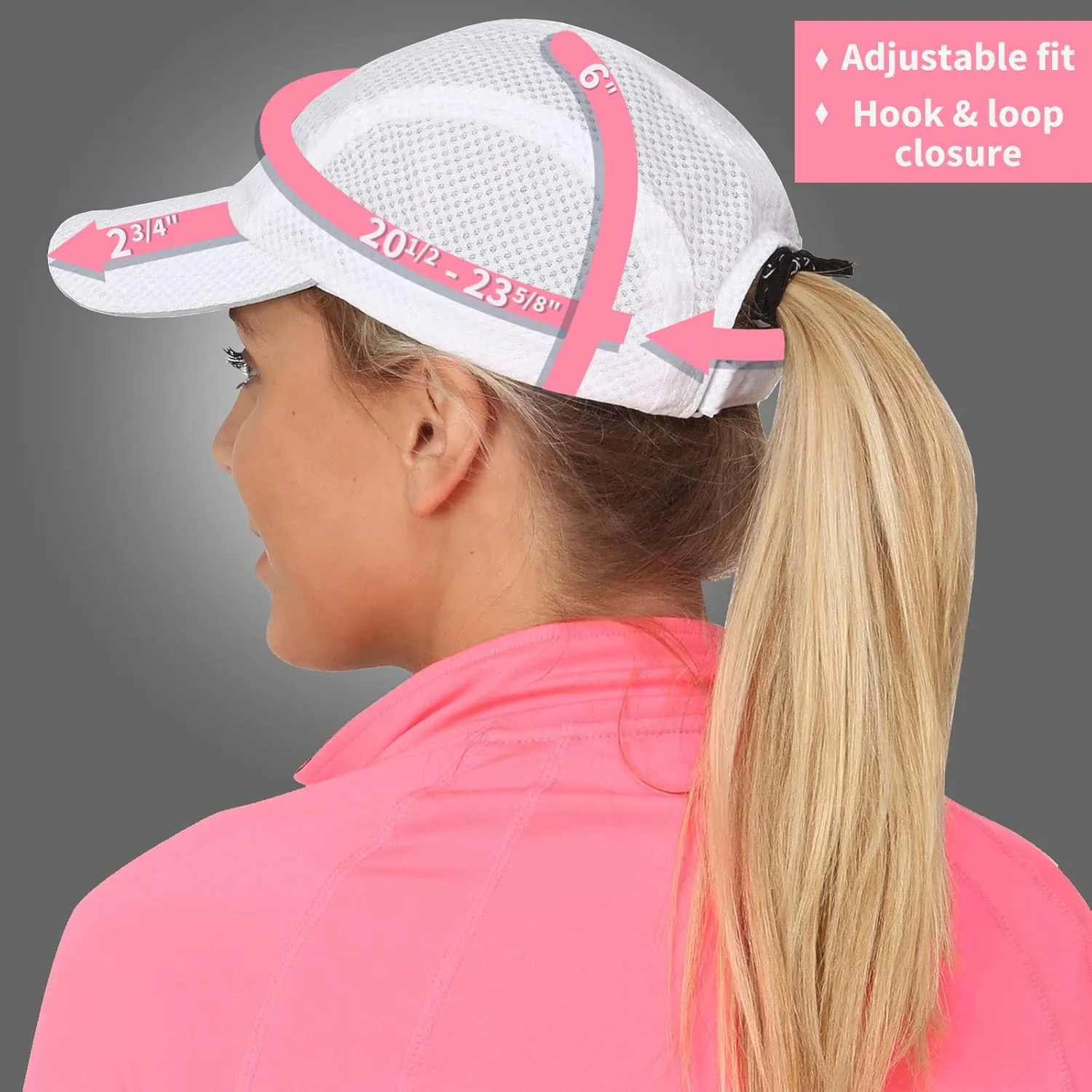 TrailHeads Women's Race Day Performance Running Cap, Lightweight & Quick Drying Mesh Sports Hat with Reflective Trim