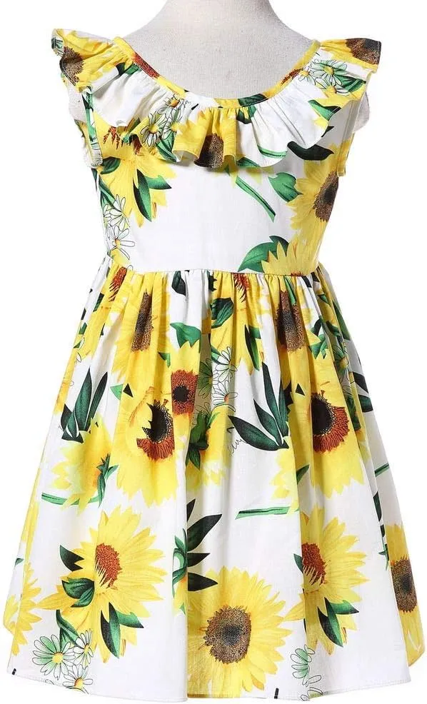 Vintage Floral Party Girl's Dress