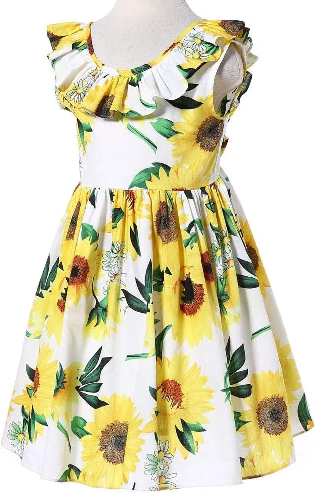 Vintage Floral Party Girl's Dress