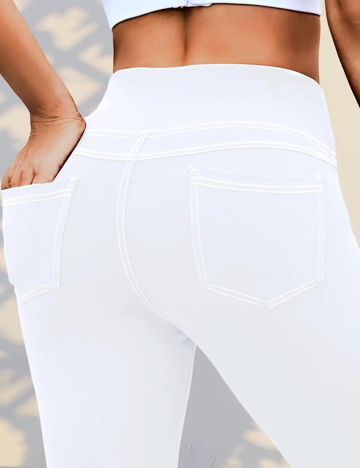 VOOVEEYA Curvy Womens Leggings, High Waisted Yoga Pants with Back Pockets, Tummy Control - Buttery Soft - Stretchy