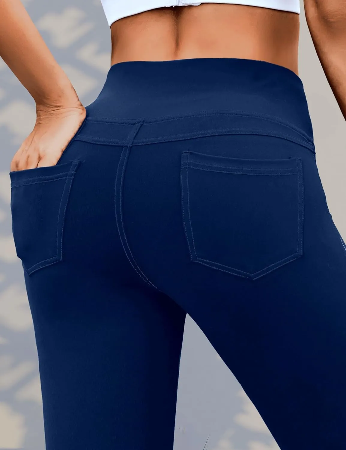 VOOVEEYA Curvy Womens Leggings, High Waisted Yoga Pants with Back Pockets, Tummy Control - Buttery Soft - Stretchy